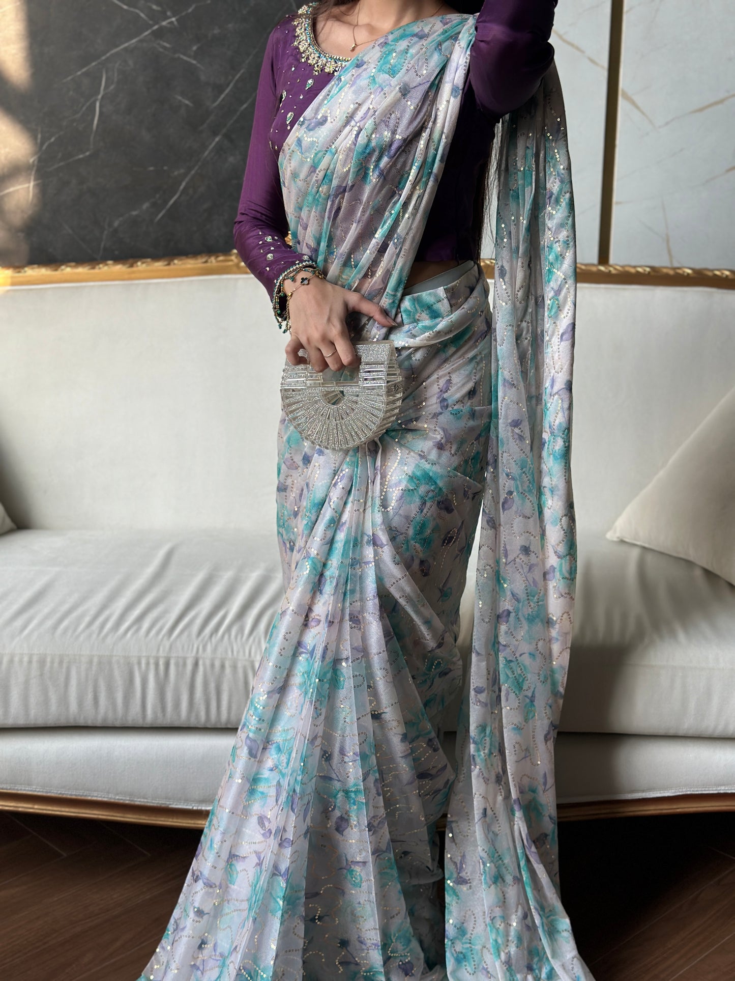 Pastel Bloom Saree
